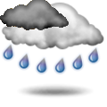 Precipitation at frequent intervals